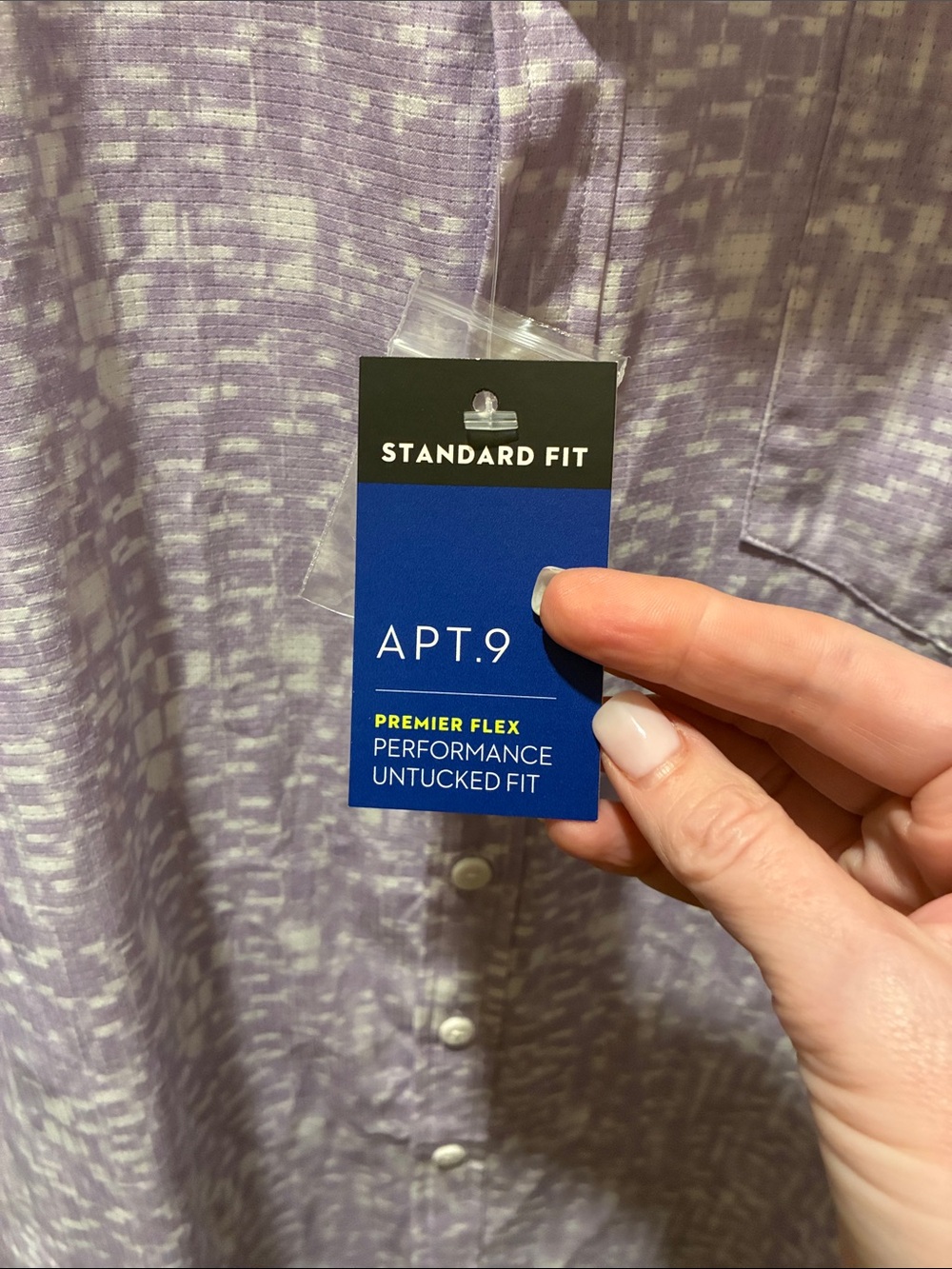 APT. 9 Men’s Performance Lavender Short-Sleeve Button-Up Shirt XL NWT - Picture 2 of 6